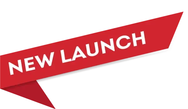 Red ribbon banner reading New Launch